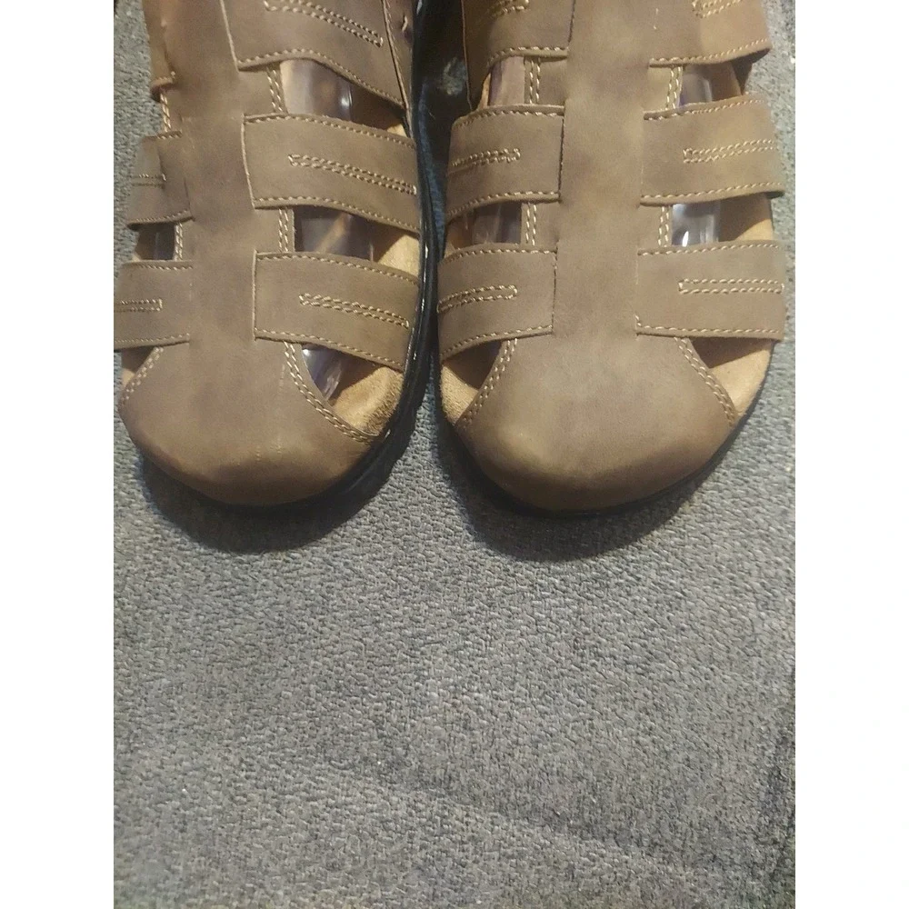 Dr Scholls Men's Sandals Sz 10M Candid Fisherman Closed Toe Memory Foam Cool Fit